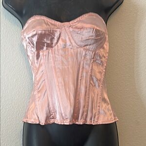 Pink Satin Bustier Top